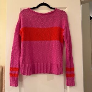 GAP Pink and Red Women's Crew Neck Sweater